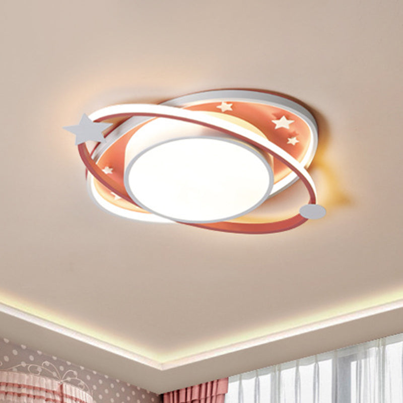 Planet Flush Mount Ceiling Light Contemporary Acrylic Ceiling Mount Light Fixture for Bedroom