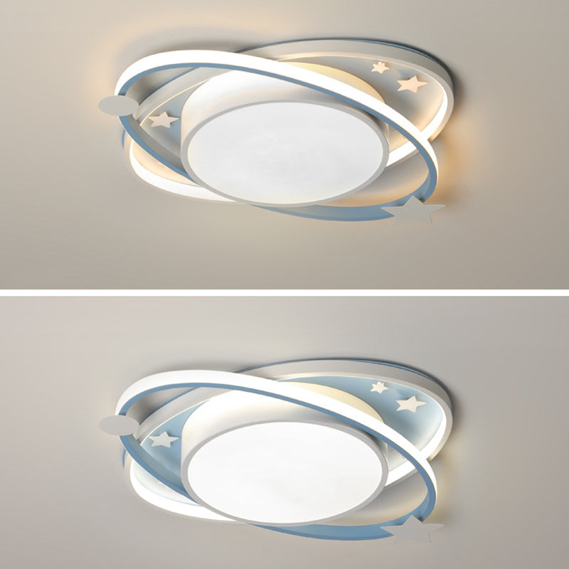 Planet Flush Mount Ceiling Light Contemporary Acrylic Ceiling Mount Light Fixture for Bedroom