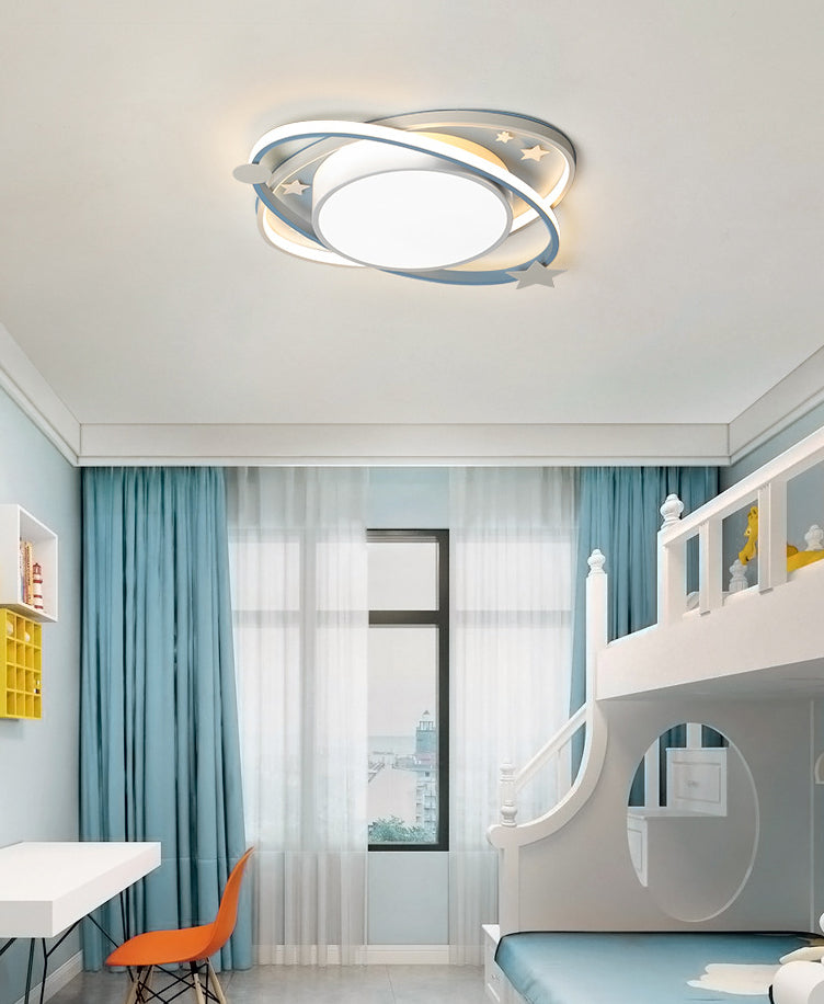 Planet Flush Mount Ceiling Light Contemporary Acrylic Ceiling Mount Light Fixture for Bedroom
