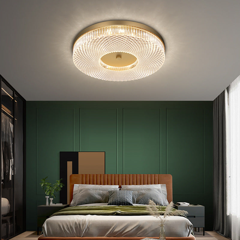Round Flush Mount Light Fixtures Ultra-Contemporary Crystal Ceiling Light Fixtures for Bedroom