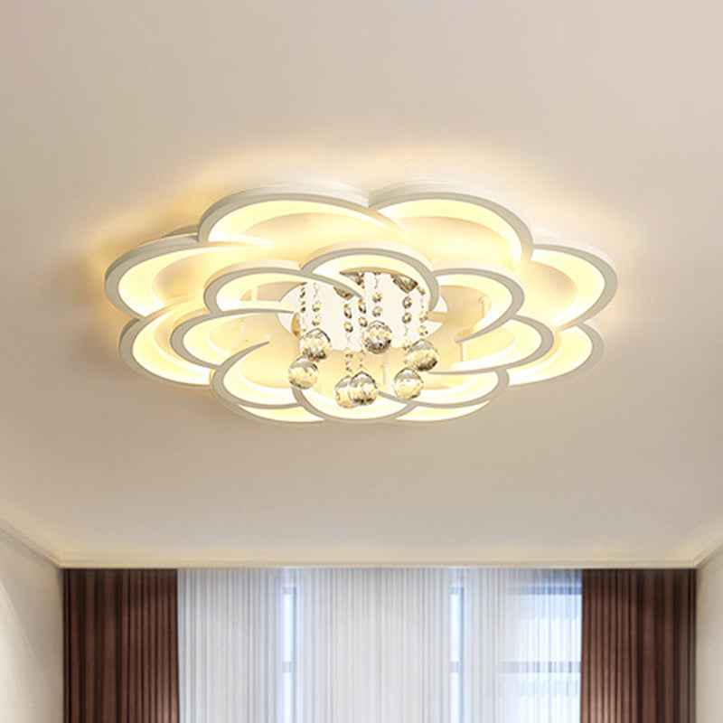 Flower Flush Mount Ceiling Light Fixture Contemporary Acrylic Ceiling Mount Light Fixture for Living Room