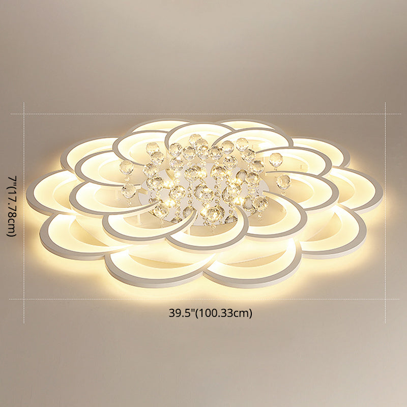 Flower Flush Mount Ceiling Light Fixture Contemporary Acrylic Ceiling Mount Light Fixture for Living Room