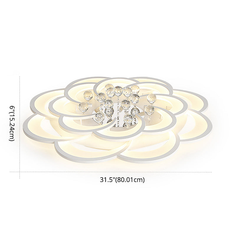 Flower Flush Mount Ceiling Light Fixture Contemporary Acrylic Ceiling Mount Light Fixture for Living Room