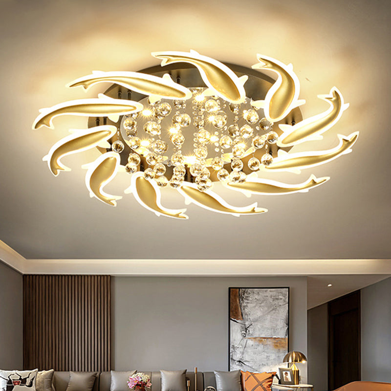 Spiralspülleuchten zeitgenössische Kristalldecke Leuchte für Schlafzimmer