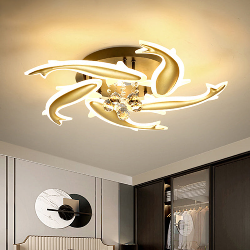 Spiralspülleuchten zeitgenössische Kristalldecke Leuchte für Schlafzimmer