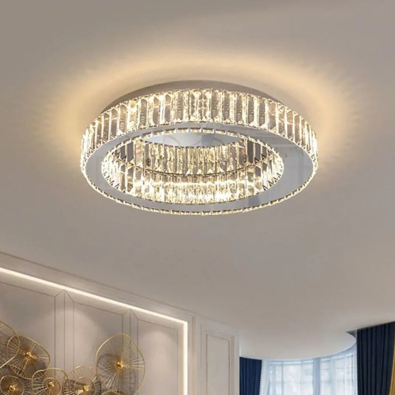 Round Flush Mount Ceiling Light Fixture Contemporary Crystal Ceiling Light Fixtures