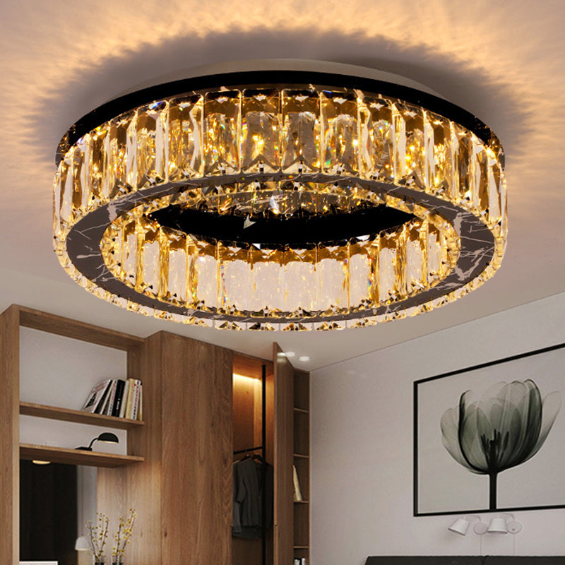 Round Flush Mount Ceiling Light Fixture Contemporary Crystal Ceiling Light Fixtures