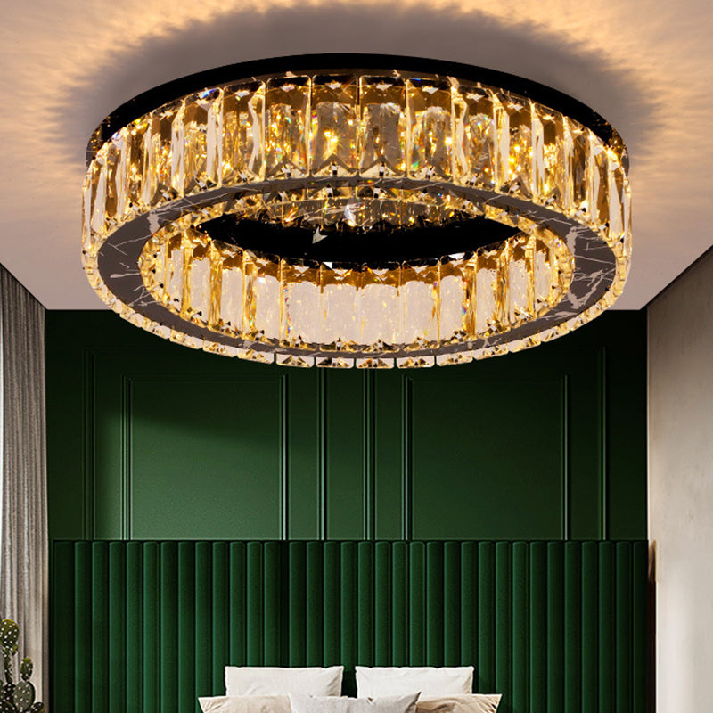 Round Flush Mount Ceiling Light Fixture Contemporary Crystal Ceiling Light Fixtures