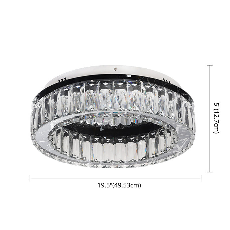 Round Flush Mount Ceiling Light Fixture Contemporary Crystal Ceiling Light Fixtures