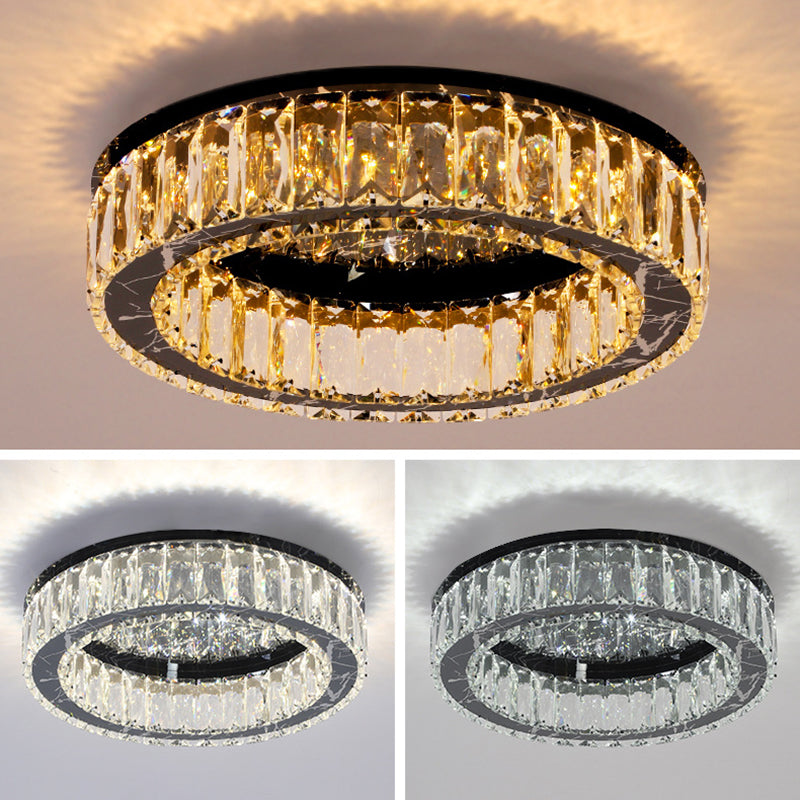 Round Flush Mount Ceiling Light Fixture Contemporary Crystal Ceiling Light Fixtures