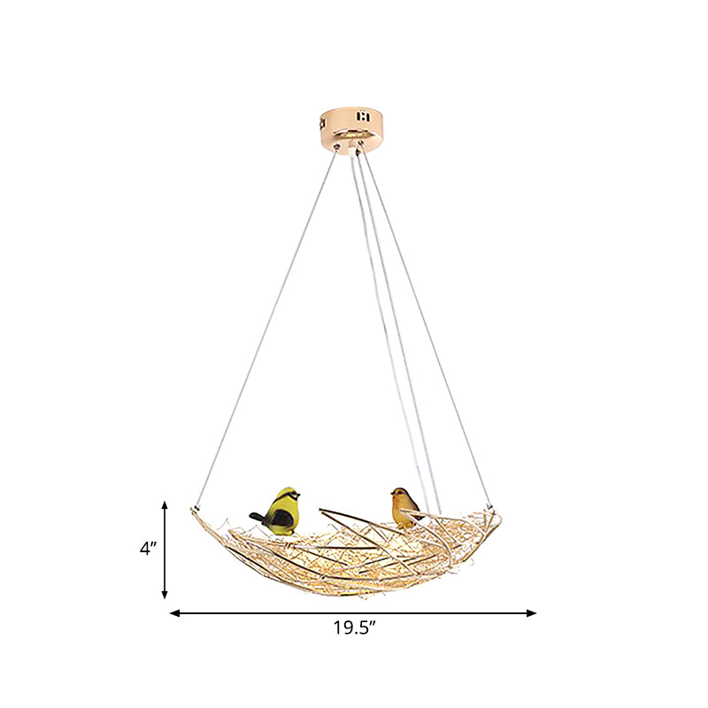 Nest Metal Art Deco Chandelier Lighting 19.5 "/21.5" de ancho 6/9 luces colgantes de techo en oro