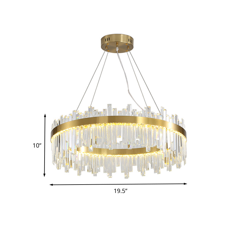 CRIMPO CHURCHIO GOLD APPILE LIGUATA POSTMOdern Crystal Block 19,5 "/23,5" /31,5 "Lampada LEDELIER LED LED