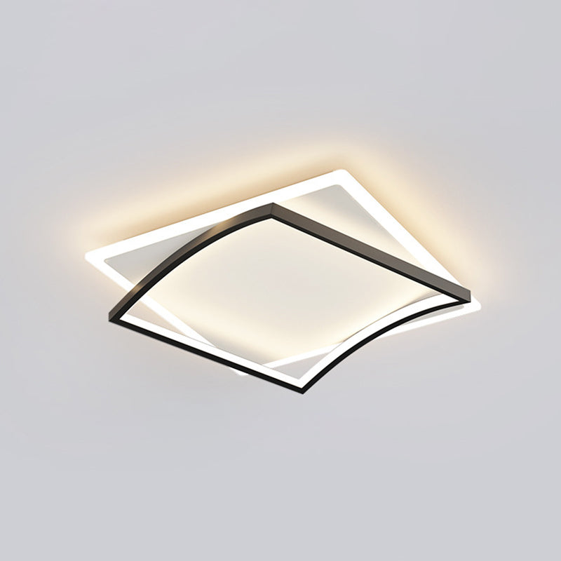 Modern Minimalist Double Geometric Flush Mount Light Metal LED Bedroom Flush Ceiling Light