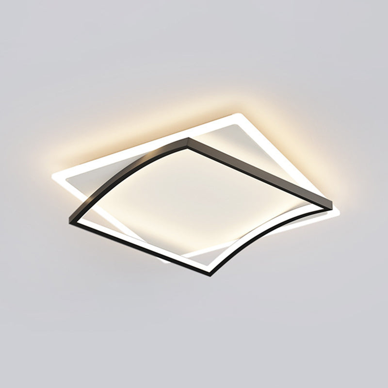 Modern Minimalist Double Geometric Flush Mount Light Metal LED Bedroom Flush Ceiling Light
