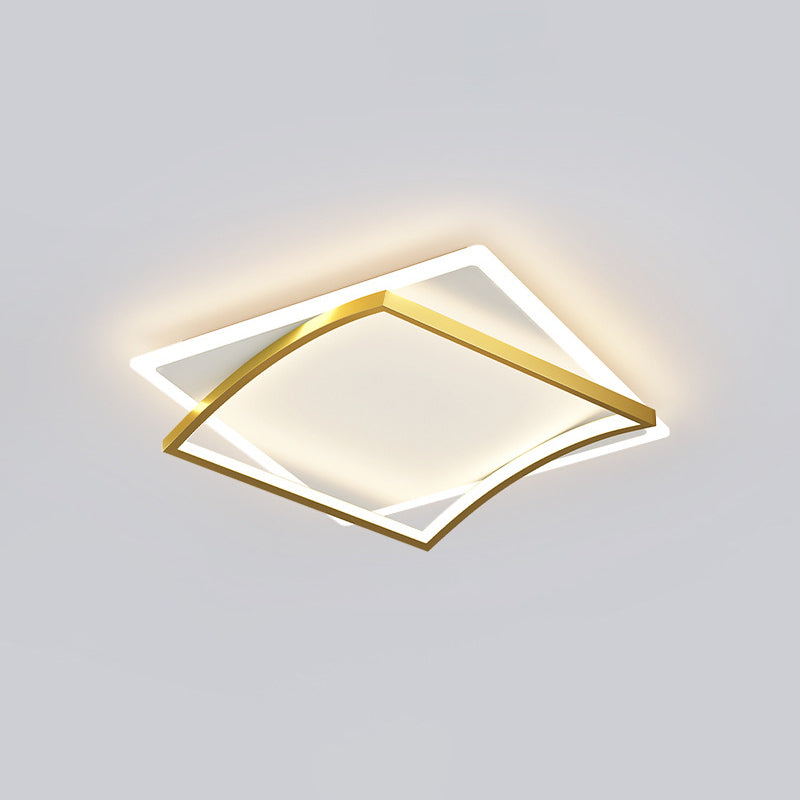 Modern Minimalist Double Geometric Flush Mount Light Metal LED Bedroom Flush Ceiling Light