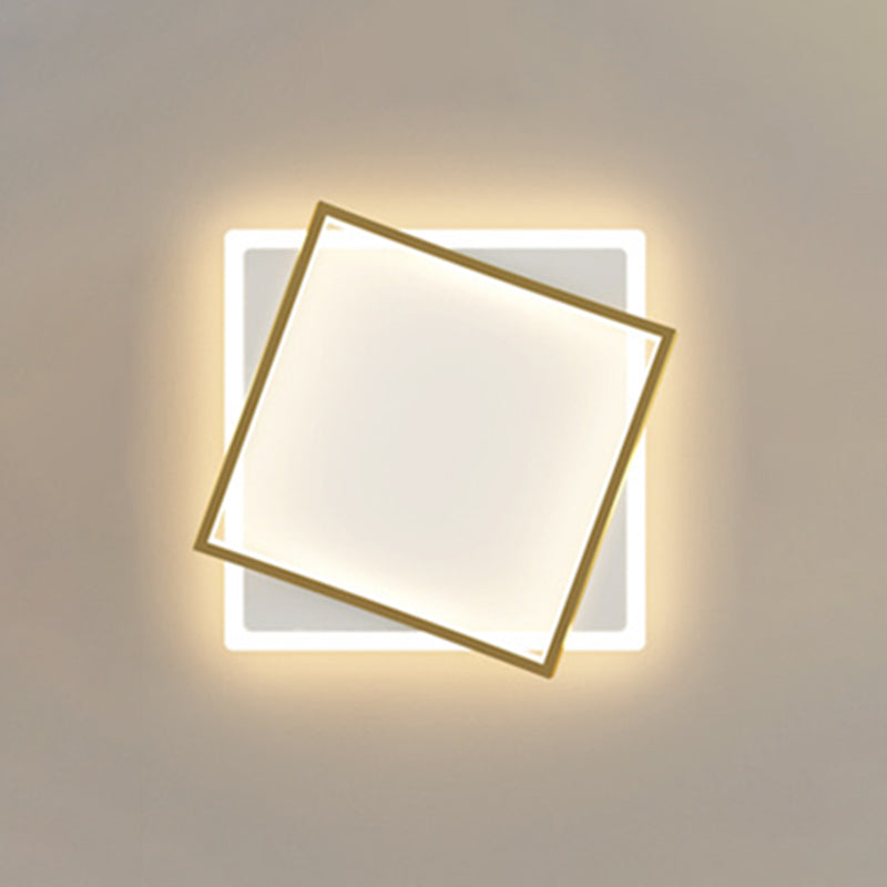 Modern Minimalist Double Geometric Flush Mount Light Metal LED Bedroom Flush Ceiling Light