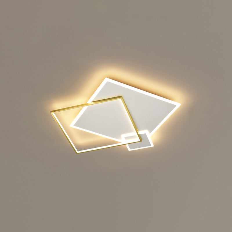 Concise Modern LED Flush Mount Chandelier Metal Multi Quadrate Flush Light for Living Room