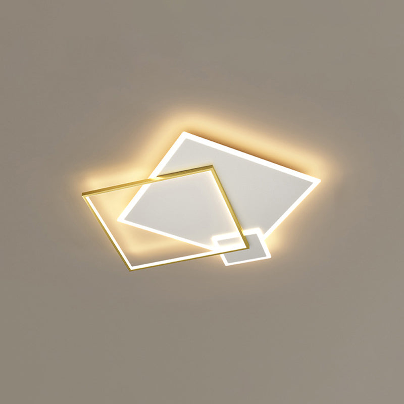 Concise Modern LED Flush Mount Chandelier Metal Multi Quadrate Flush Light for Living Room