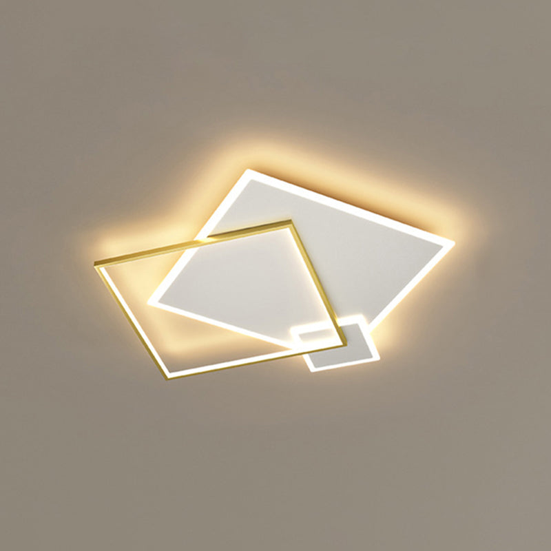 Concise Modern LED Flush Mount Chandelier Metal Multi Quadrate Flush Light for Living Room