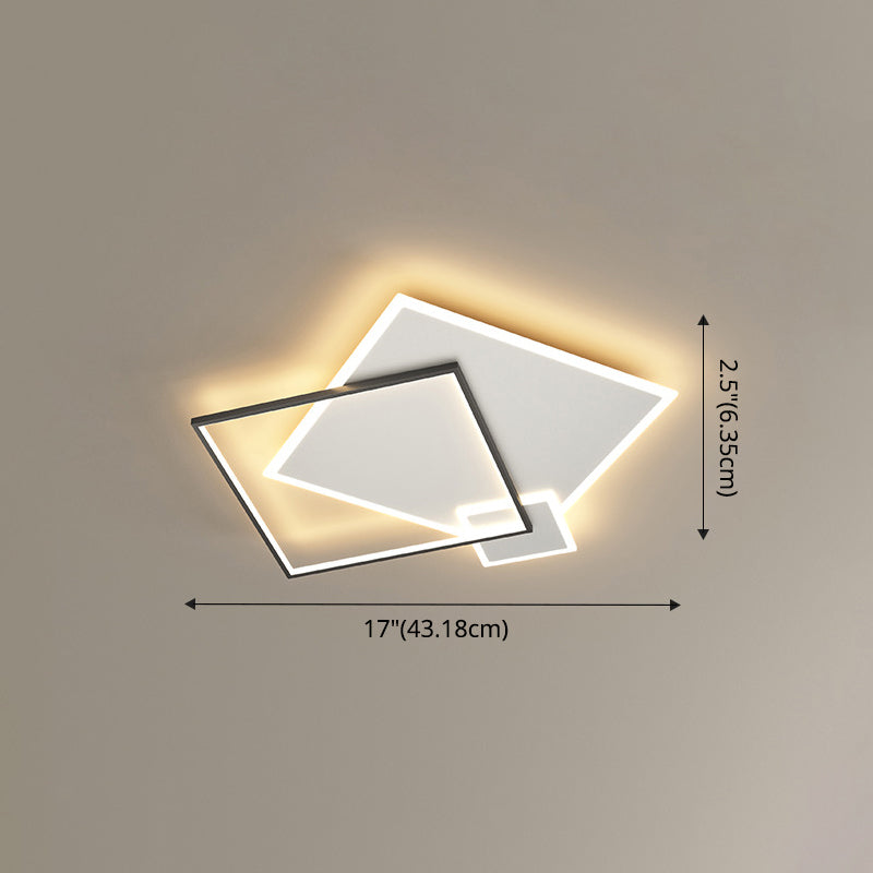 Concise Modern LED Flush Mount Chandelier Metal Multi Quadrate Flush Light for Living Room