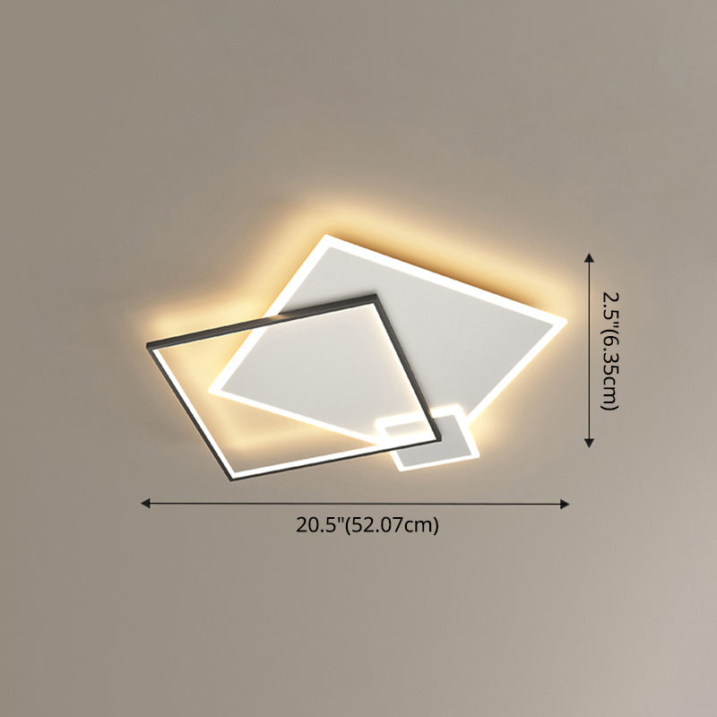 Concise Modern LED Flush Mount Chandelier Metal Multi Quadrate Flush Light for Living Room