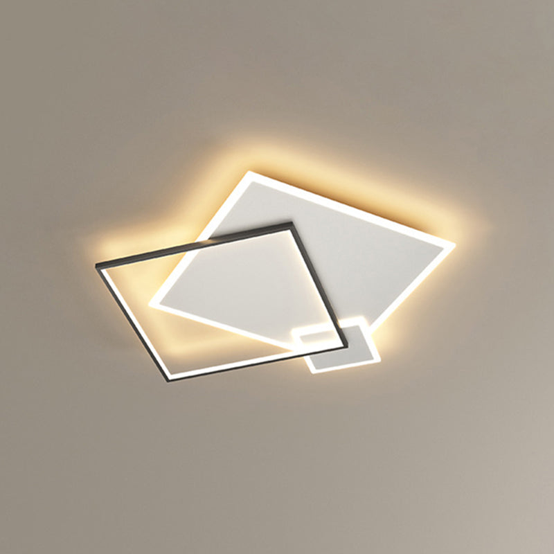 Concise Modern LED Flush Mount Chandelier Metal Multi Quadrate Flush Light for Living Room