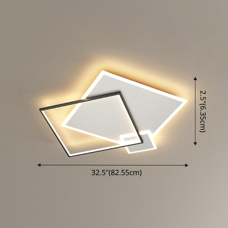 Concise Modern LED Flush Mount Chandelier Metal Multi Quadrate Flush Light for Living Room