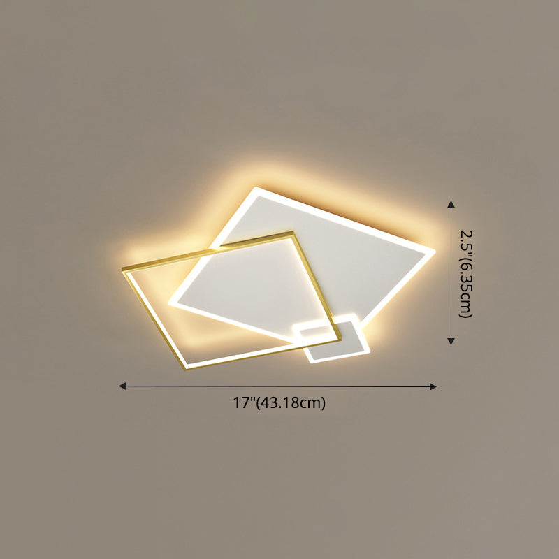 Concise Modern LED Flush Mount Chandelier Metal Multi Quadrate Flush Light for Living Room