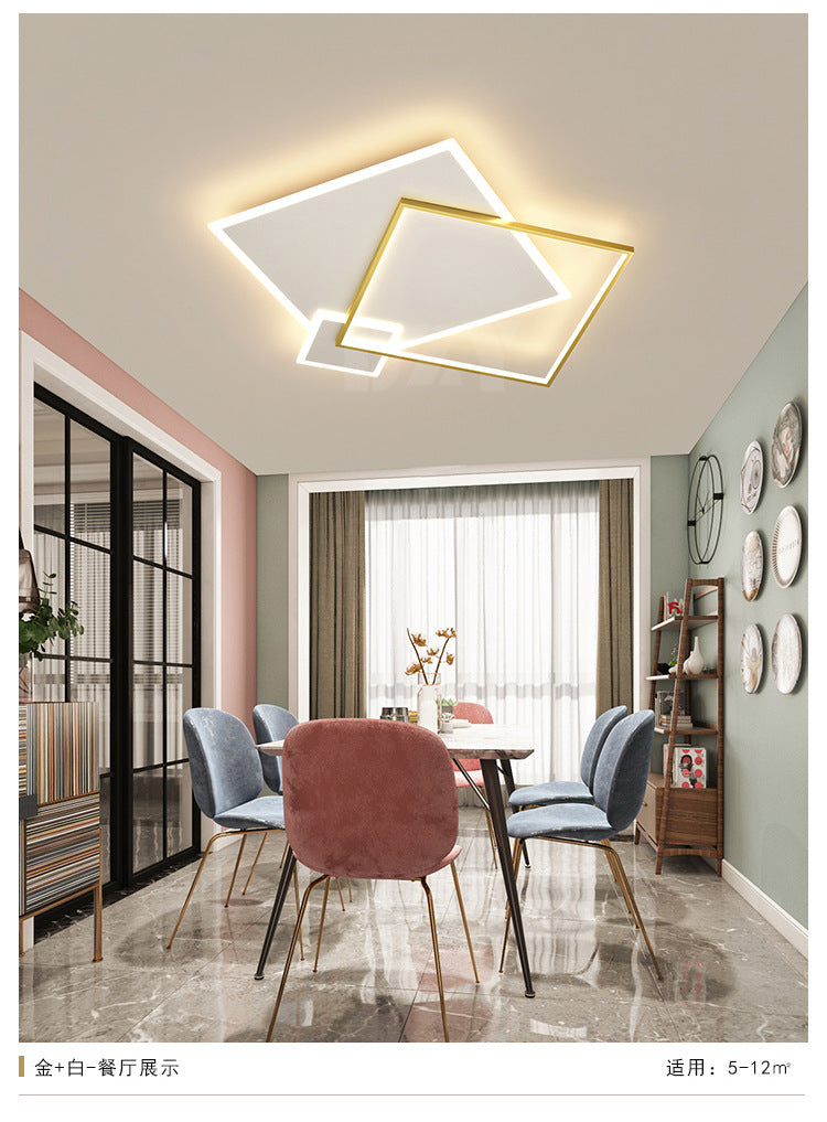 Concise Modern LED Flush Mount Chandelier Metal Multi Quadrate Flush Light for Living Room