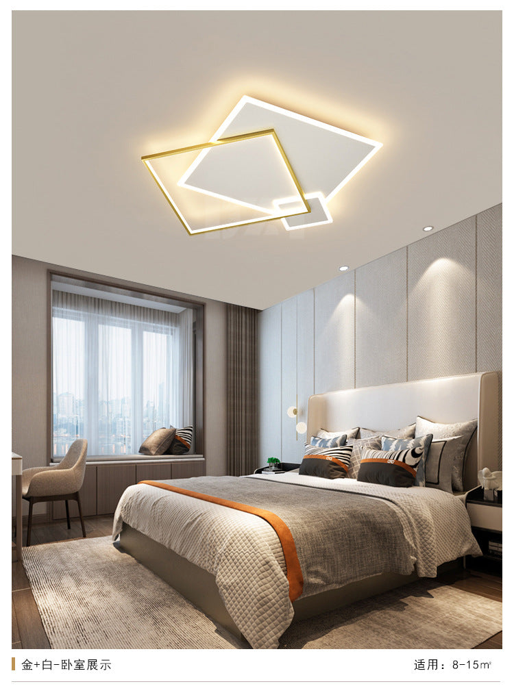Concise Modern LED Flush Mount Chandelier Metal Multi Quadrate Flush Light for Living Room