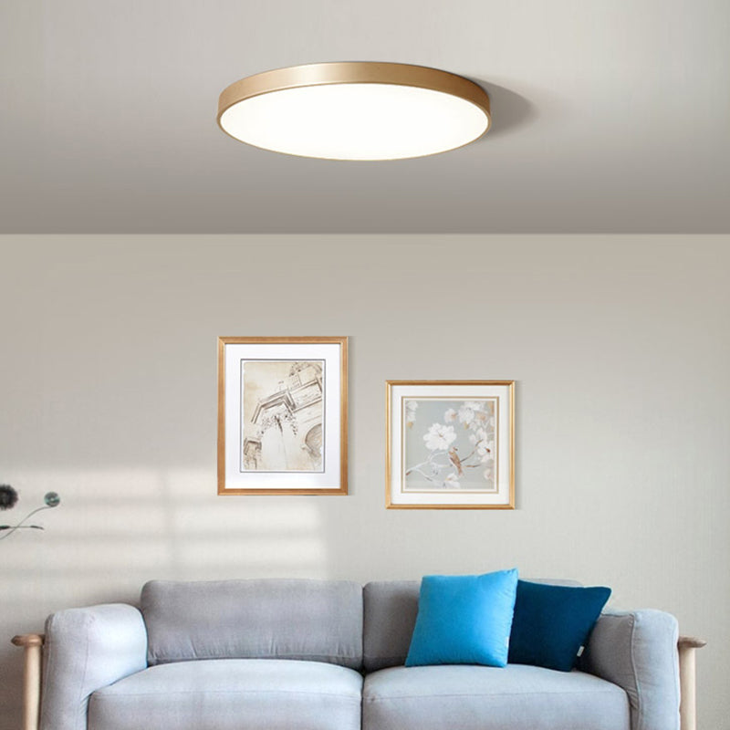 Gouden metalen ronde inbouw plafondlamp moderne stijl LED inbouwverlichting voor slaapkamer