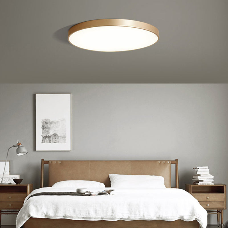 Gouden metalen ronde inbouw plafondlamp moderne stijl LED inbouwverlichting voor slaapkamer