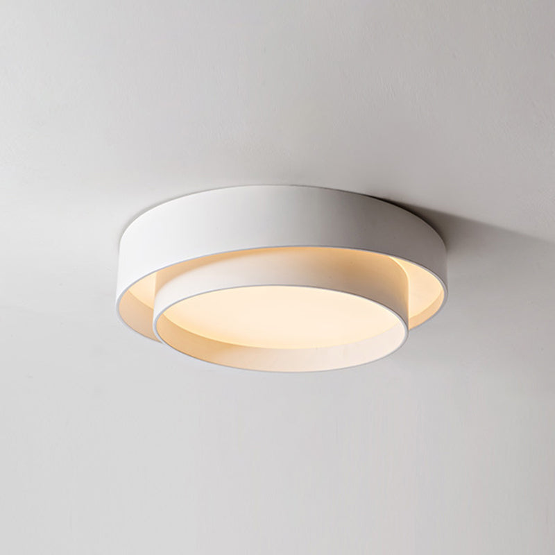 Ronde inbouwplafondlamp van wit metaal, LED-inbouwverlichting in Scandinavische stijl voor slaapkamer