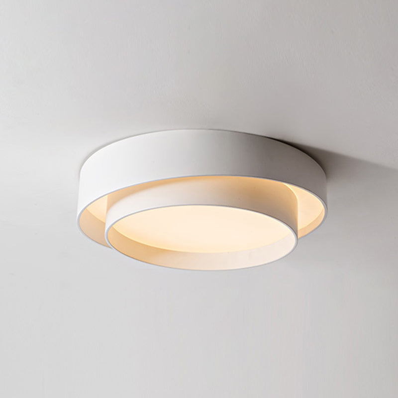 Ronde inbouwplafondlamp van wit metaal, LED-inbouwverlichting in Scandinavische stijl voor slaapkamer