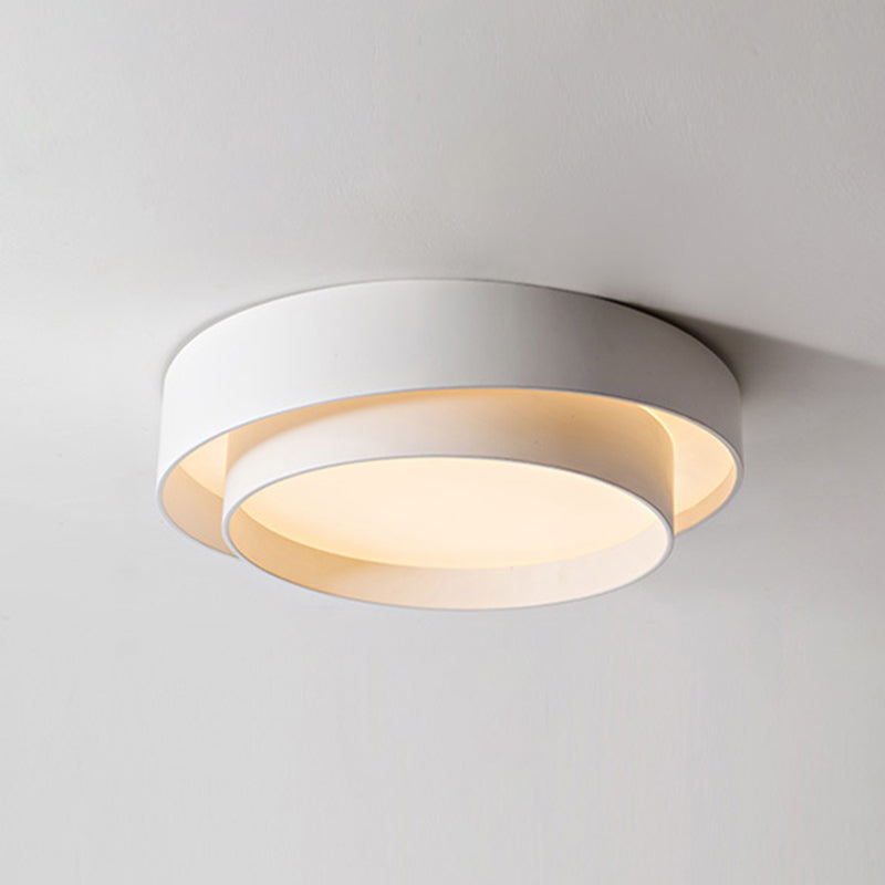 Ronde inbouwplafondlamp van wit metaal, LED-inbouwverlichting in Scandinavische stijl voor slaapkamer