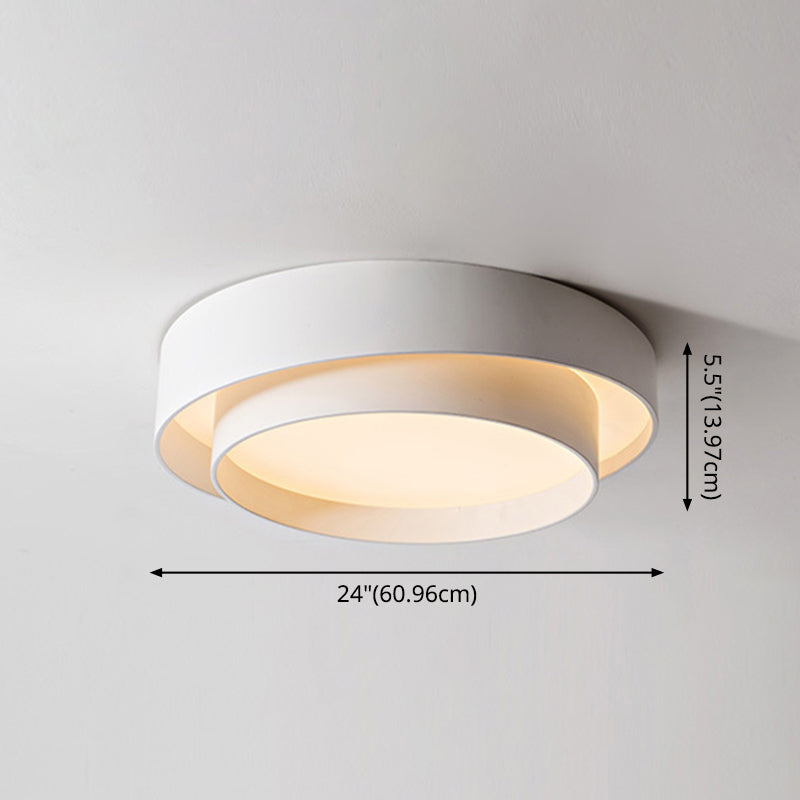 Ronde inbouwplafondlamp van wit metaal, LED-inbouwverlichting in Scandinavische stijl voor slaapkamer