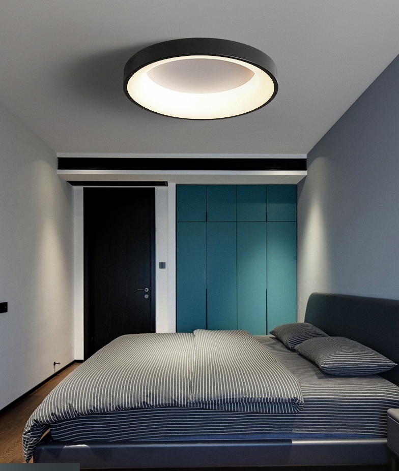 Metal Circular Rubor montura de techo Lámpara Nórdica Estilo Nórdico Iluminación de montaje para dormitorio