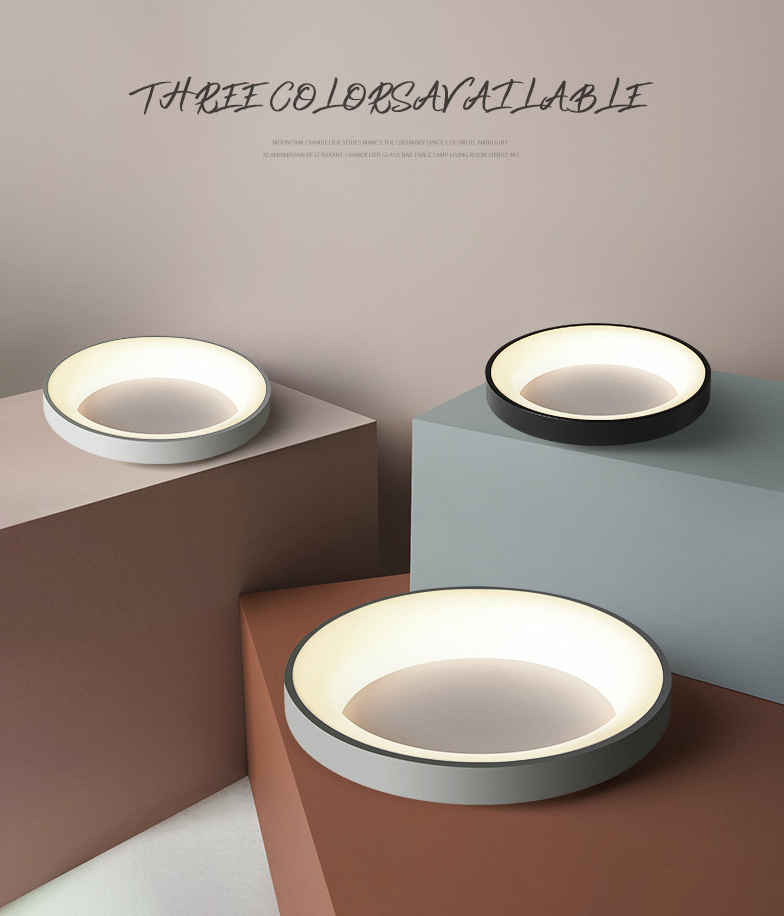 Metal Circular Rubor montura de techo Lámpara Nórdica Estilo Nórdico Iluminación de montaje para dormitorio