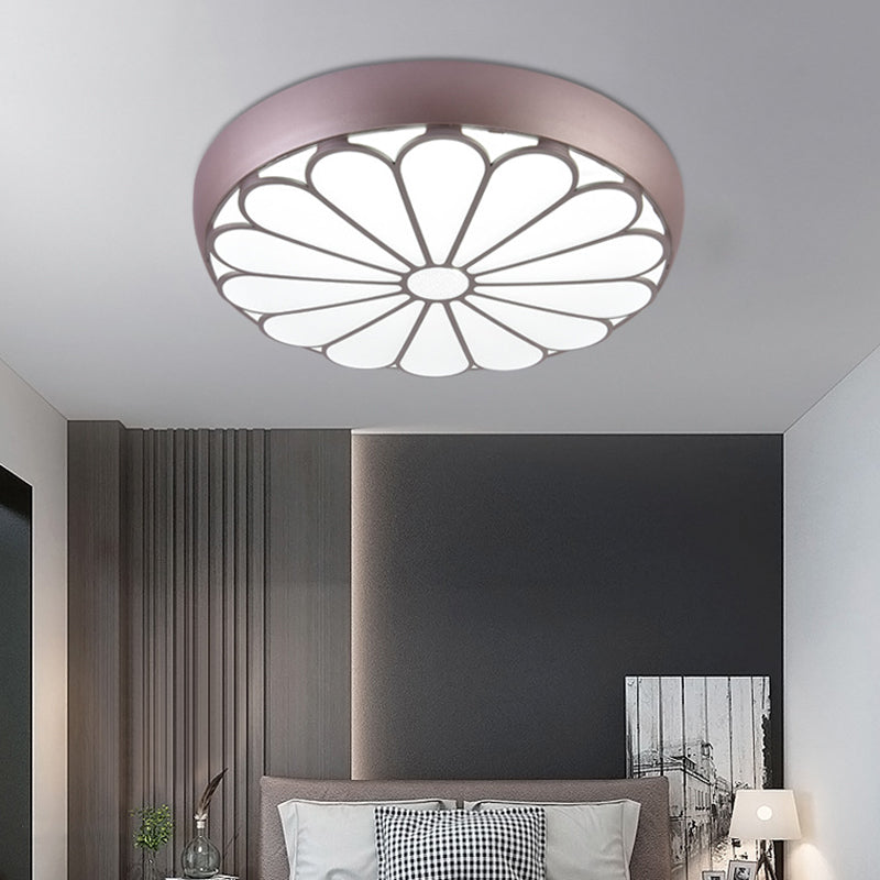 Floral Metal Circular Flush mount Ceiling Lamp Modern Style LED Flush Mount Lighting for Bedroom