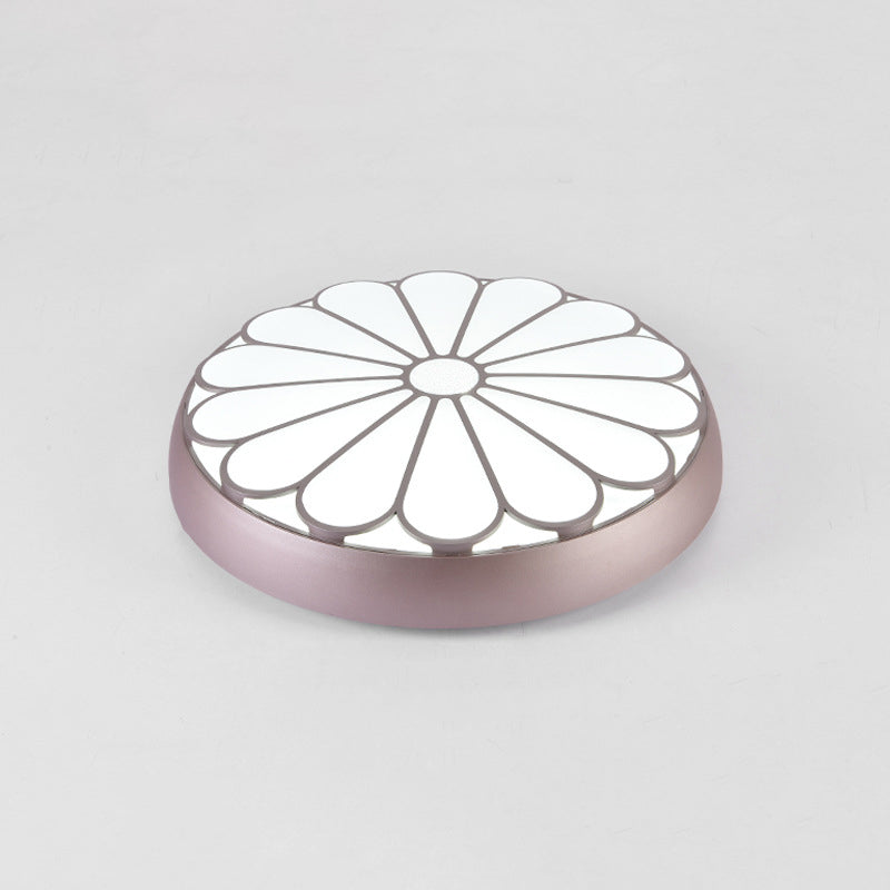 Floral Metal Circular Flush mount Ceiling Lamp Modern Style LED Flush Mount Lighting for Bedroom