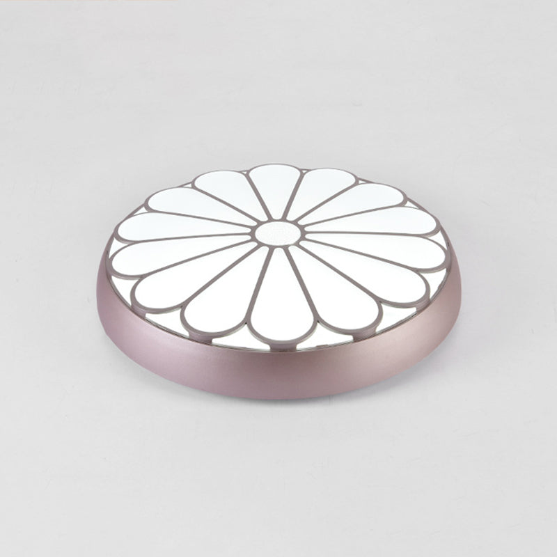Floral Metal Circular Flush mount Ceiling Lamp Modern Style LED Flush Mount Lighting for Bedroom
