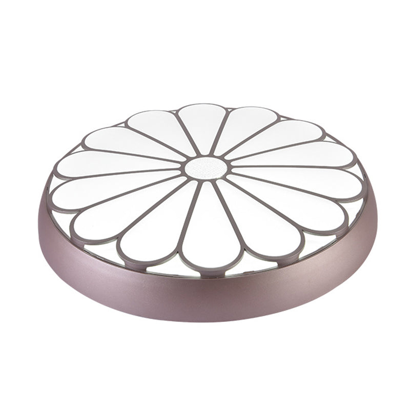 Floral Metal Circular Flush mount Ceiling Lamp Modern Style LED Flush Mount Lighting for Bedroom