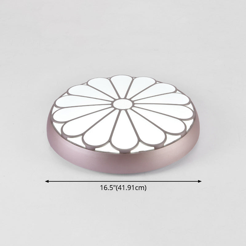 Floral Metal Circular Flush mount Ceiling Lamp Modern Style LED Flush Mount Lighting for Bedroom