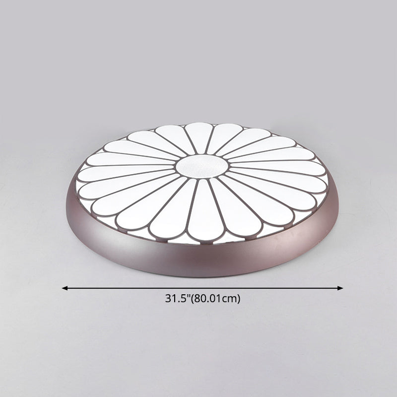 Floral Metal Circular Flush mount Ceiling Lamp Modern Style LED Flush Mount Lighting for Bedroom