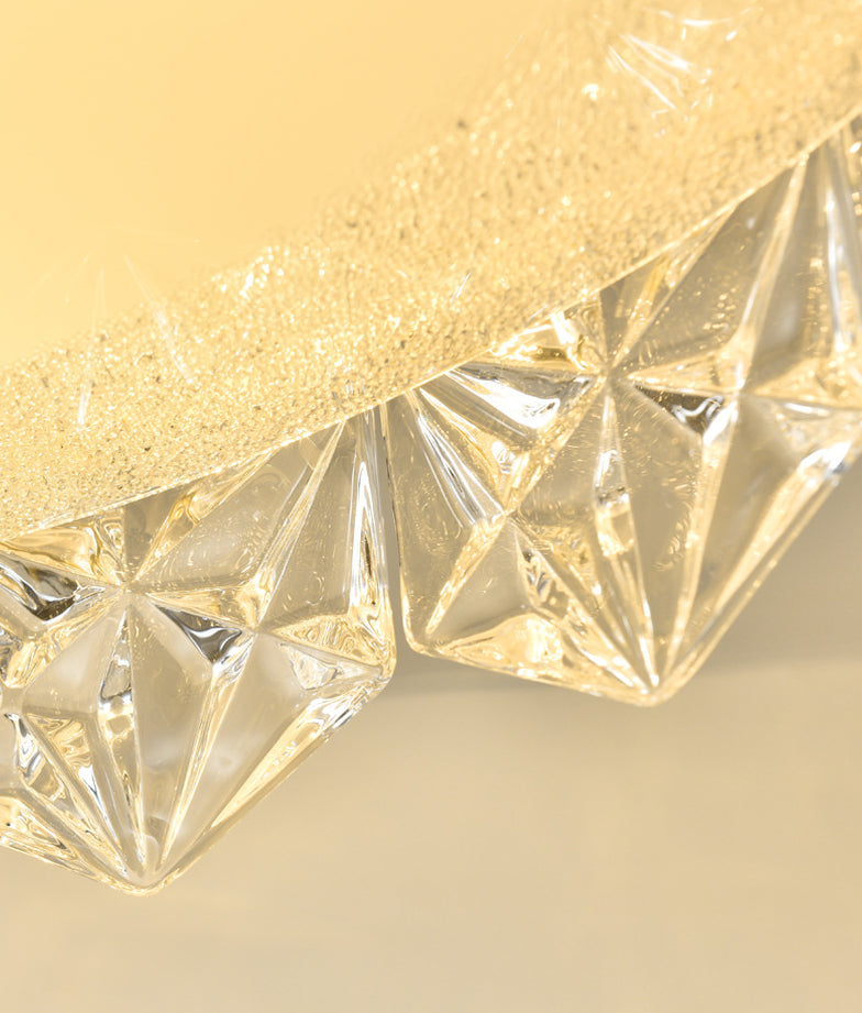 Geometric Crystal Circular Flushmount Ceiling Lamp Modern Style Gold Flush Mount Lighting for Bedroom