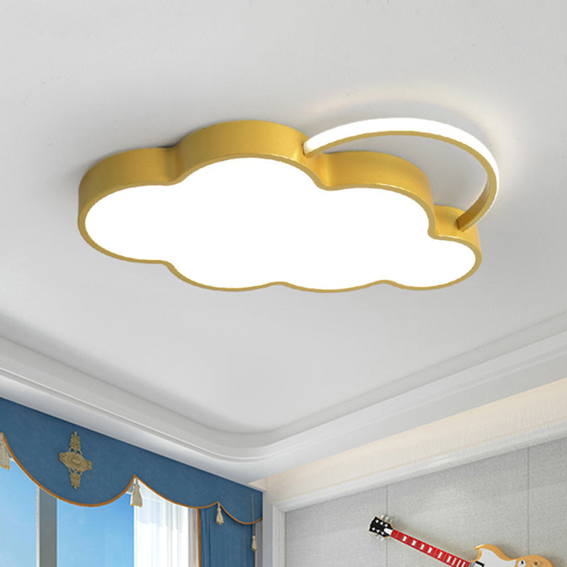 Nordic Style Metal Flushmount Ceiling Lamp Cloud Shape LED Flush Mount Lighting for Kids Bedroom