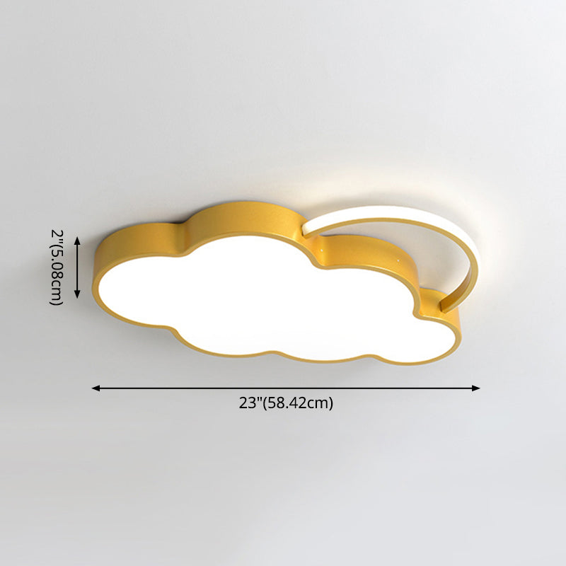 Nordic Style Metal Flushmount Ceiling Lamp Cloud Shape LED Flush Mount Lighting for Kids Bedroom