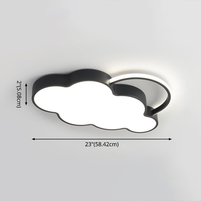 Nordic Style Metal Flushmount Ceiling Lamp Cloud Shape LED Flush Mount Lighting for Kids Bedroom