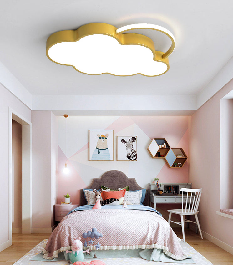 Nordic Style Metal Flushmount Ceiling Lamp Cloud Shape LED Flush Mount Lighting for Kids Bedroom