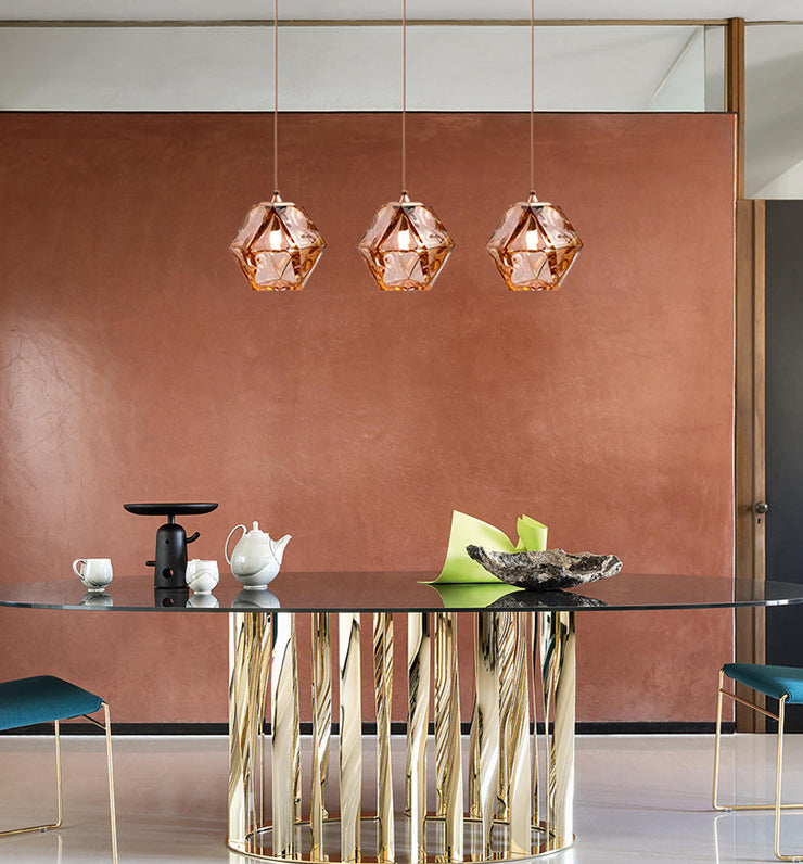 1 léger léger pendentif léger moderne lampe en verre soufflé à la main moderne pour table à manger